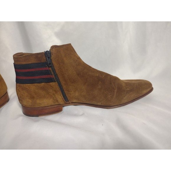Aldo Men\'s Tan Suede Chukka Boots with Navy & Red Stripe Detail main image 6